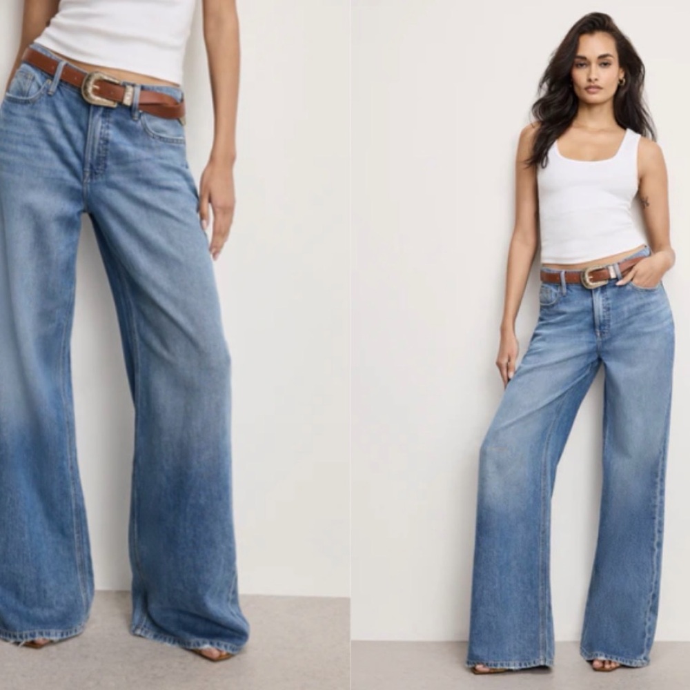 Good American Light Blue Flare Jeans